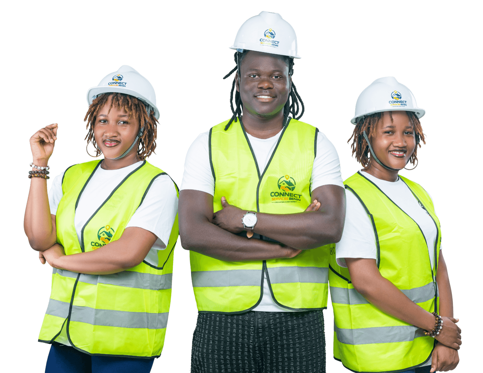 Trois artisans partenaires de CONNECT SERVICES BÉNIN